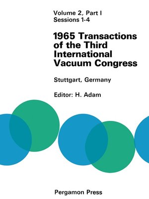 cover image of 1965 Transactions of the Third International Vacuum Congress, Sessions 1–4
